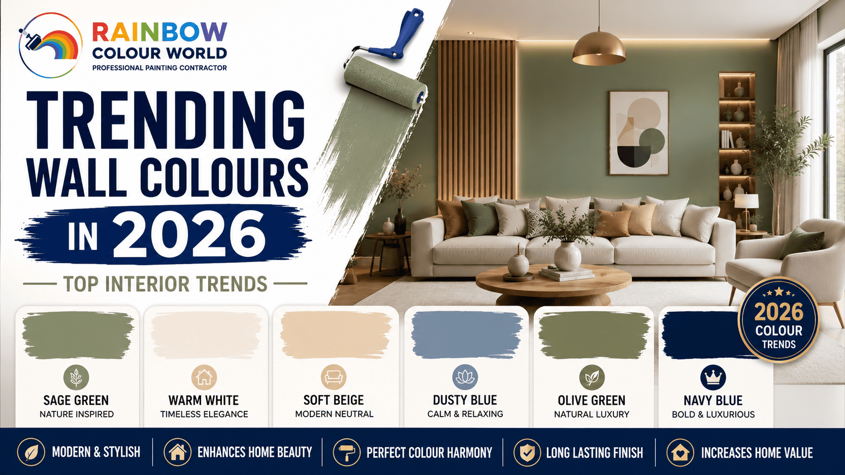 Trending Wall Colours in 2026: Top Interior Paint Colour Trends for Modern Homes